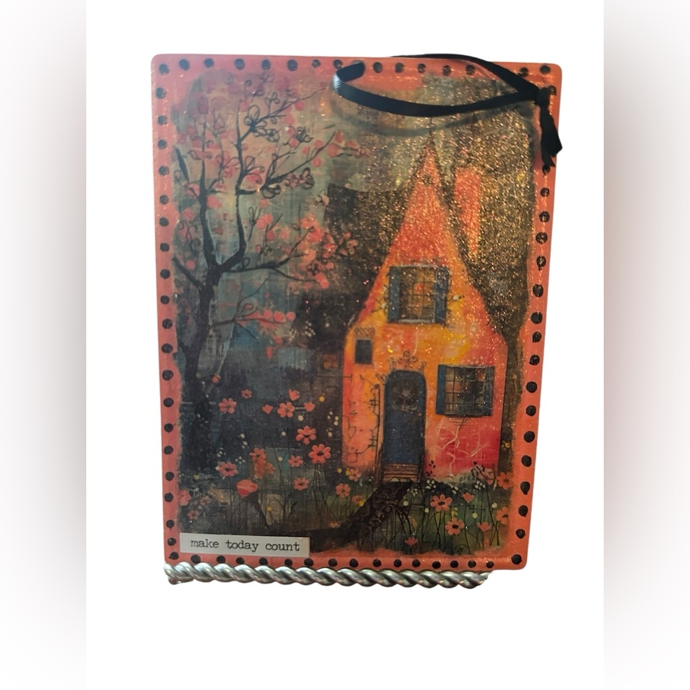 Handcrafted Orange Cottage Wall Art